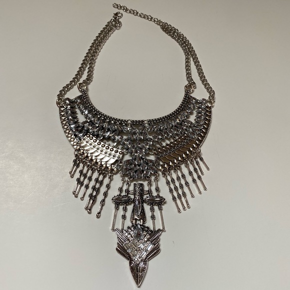 Boho silver tone necklace - Picture 4 of 5